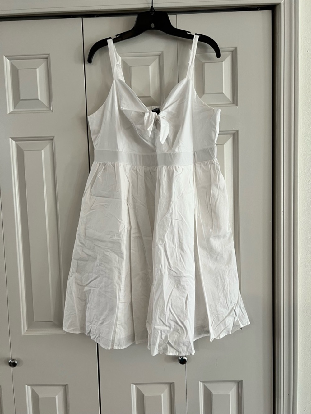 torrid White Midi Sundress with Tie Front